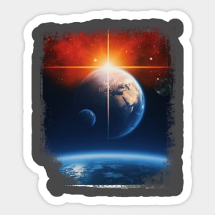 Fantasy Earth Space Planets Universe Sticker